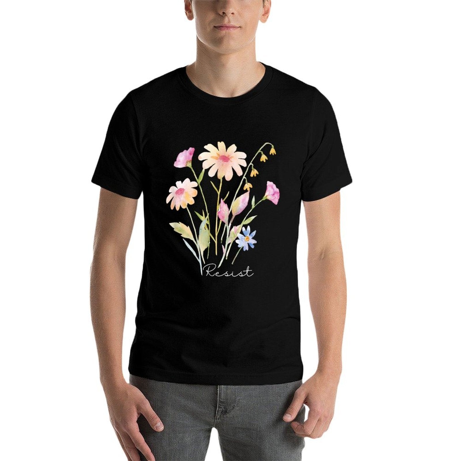 Resist Subtle Anti Trump Floral Botanical Protest Liberal  Easy-care T-Shirt