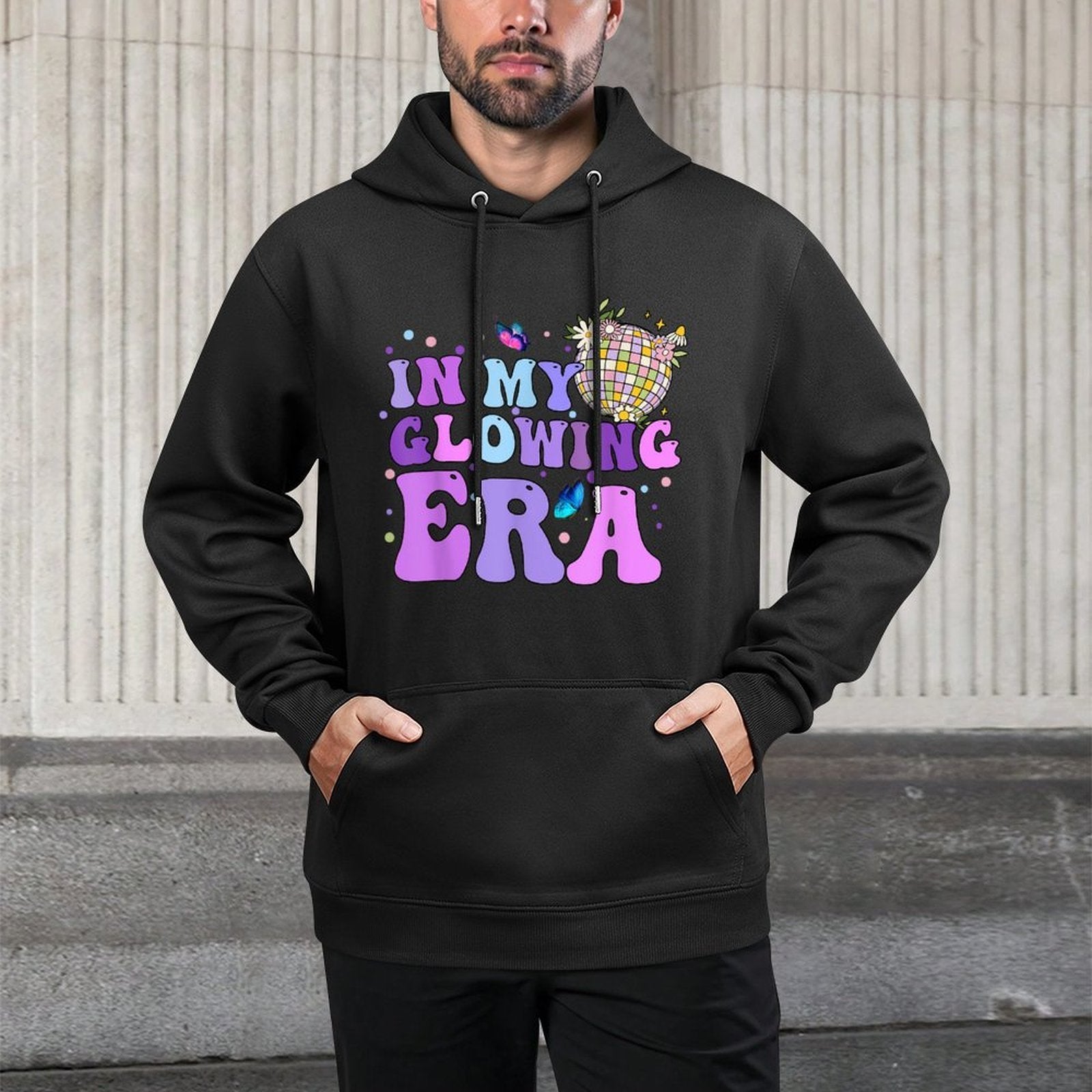 In My Glowing Era Groovy Colorful Bright Shape Retention Hoodie