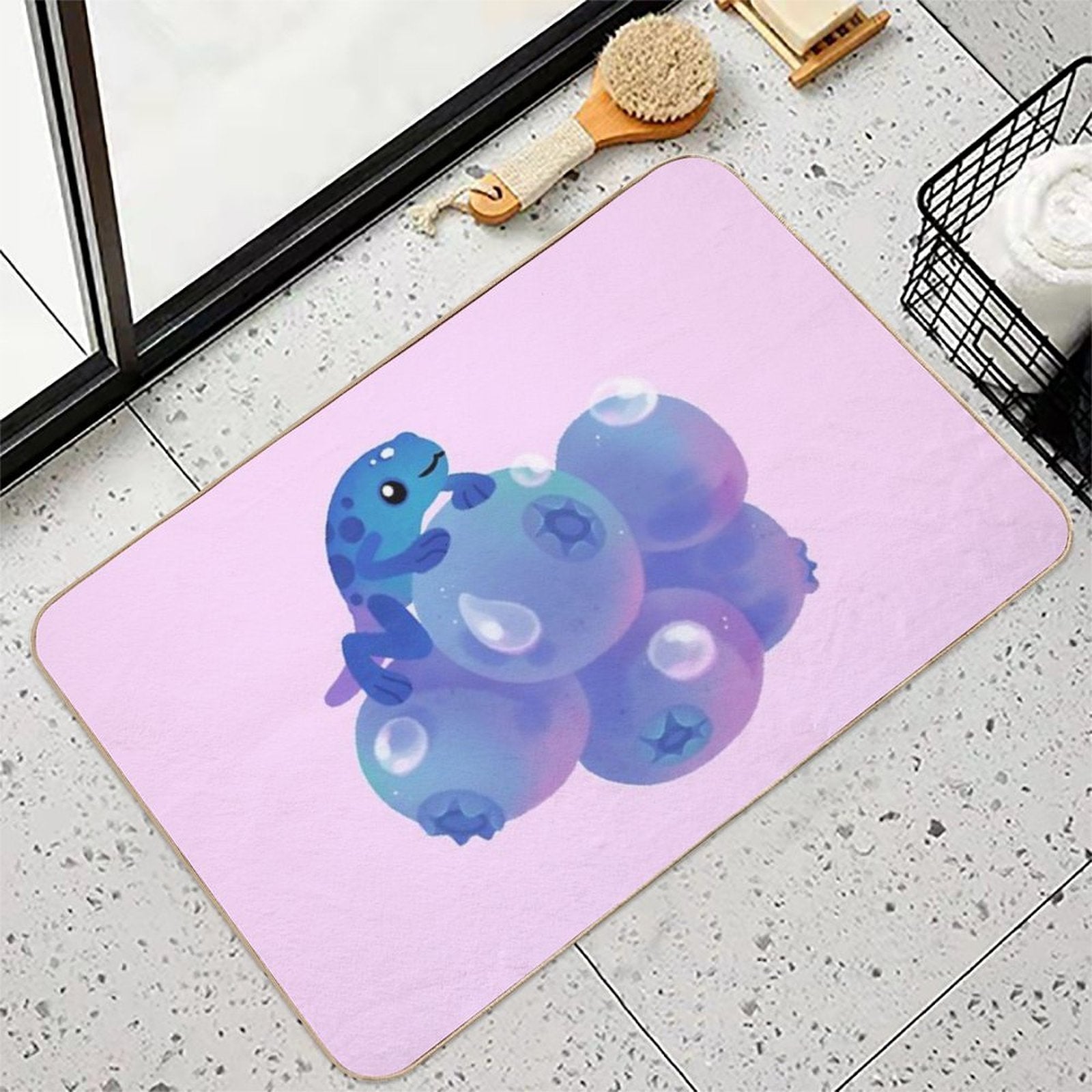 Blueberry Poison Yogurt 1  Fade-Resistant Bath Mat