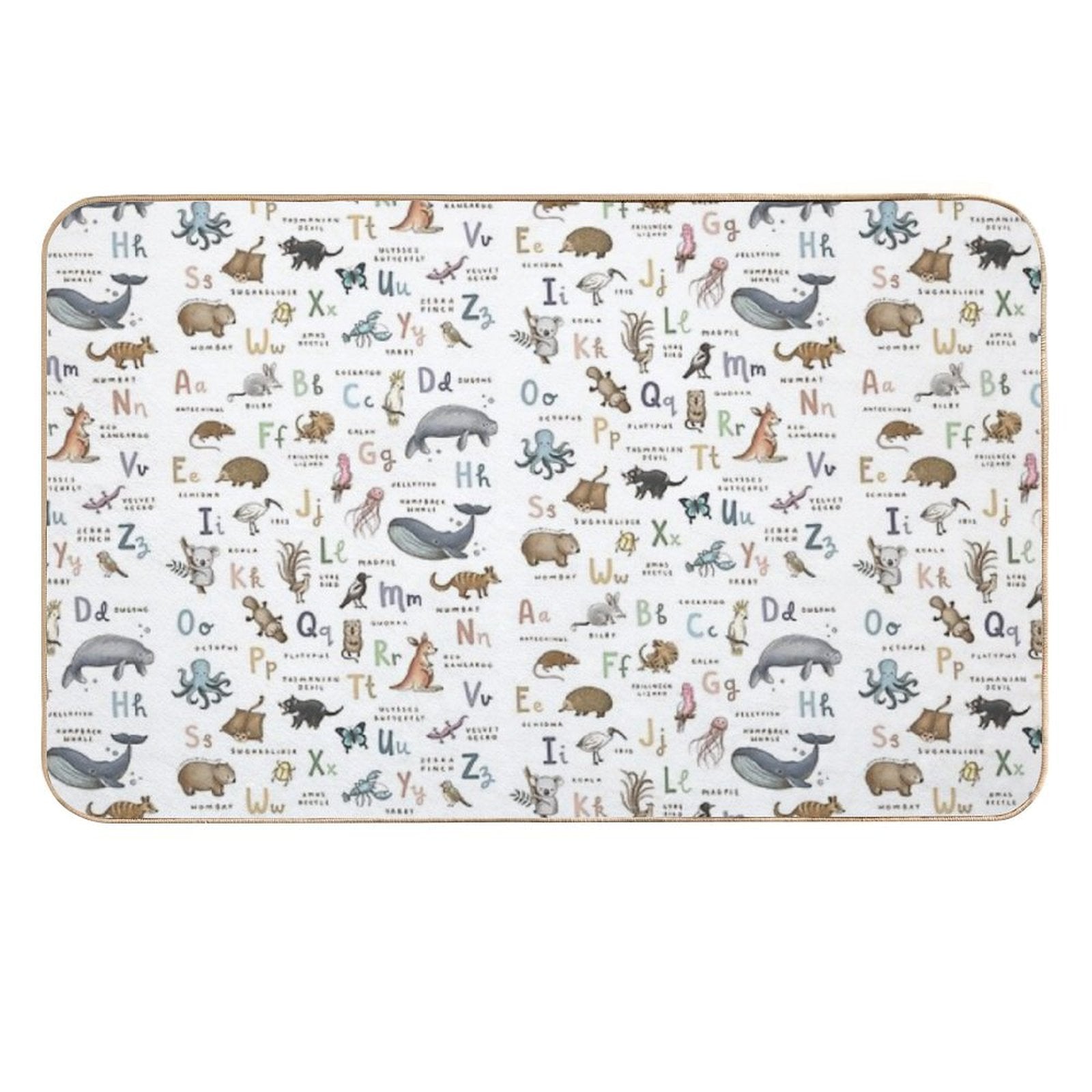 Australian Animals Alphabet Durable Bath Mat