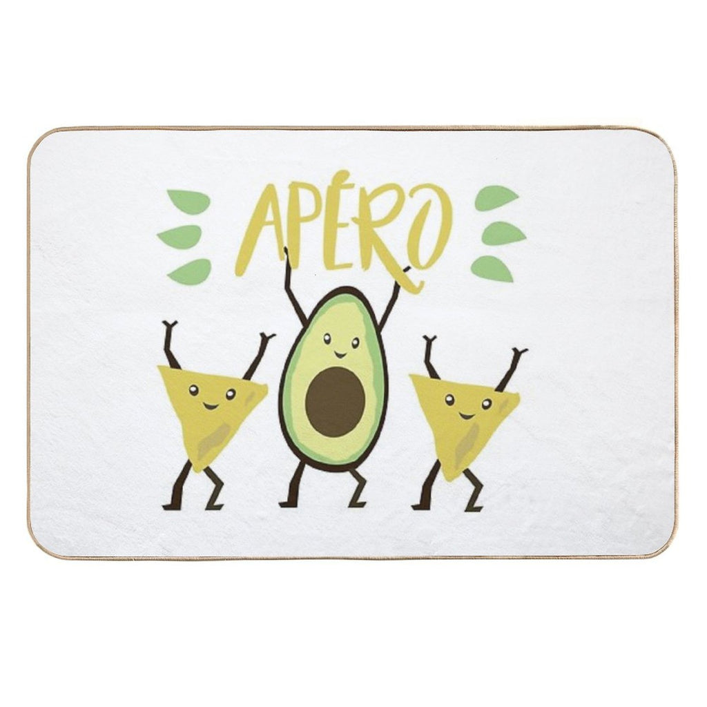 Avocado Dancing Aperitif  Easy To Clean Bath Mat