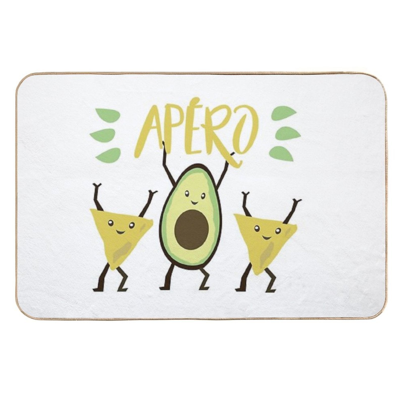 Avocado Dancing Aperitif  Easy To Clean Bath Mat