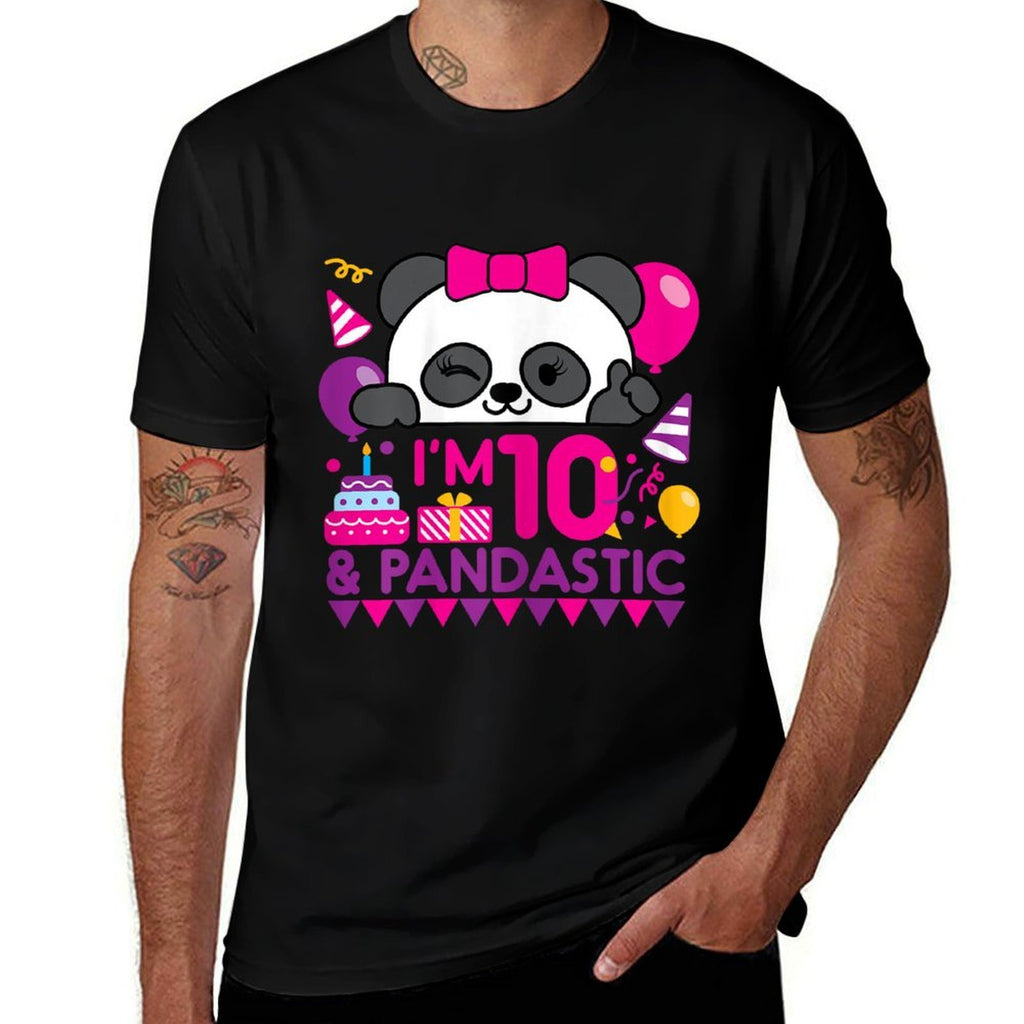 Panda 10 Year Old Children's Birthday Party  Stretchy T-Shirt