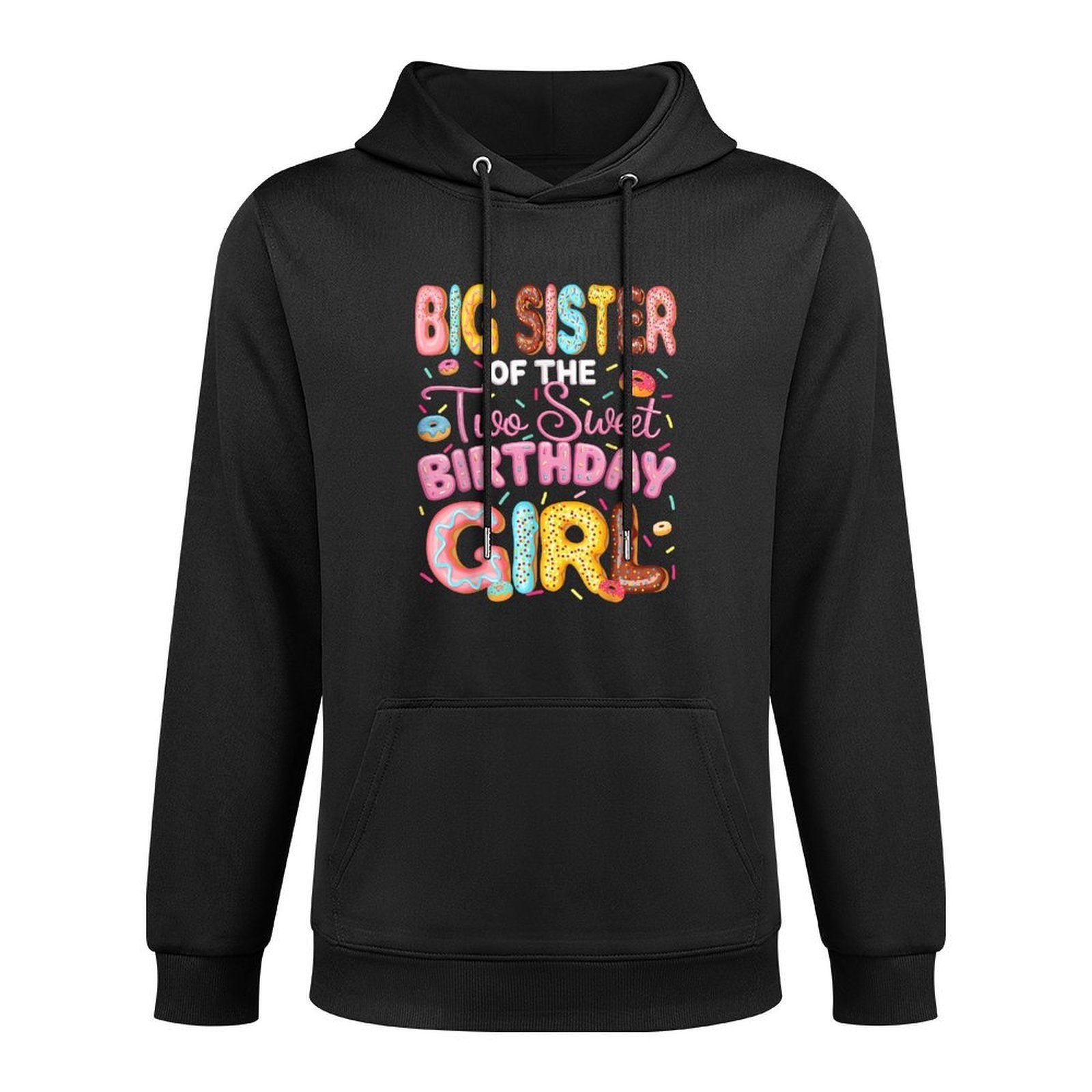 Big Sister Of The Two Sweet Birthday Girl Donut 2Nd Birthday Cotton-Polyester Blend Hoodie