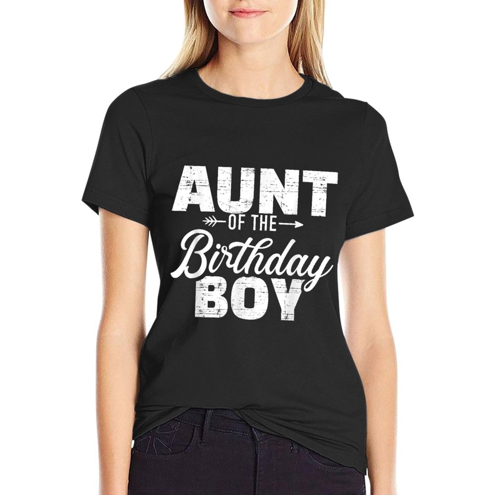 Aunt of The Birthday Boy Son Matching Family  Polyester Blend T-Shirt