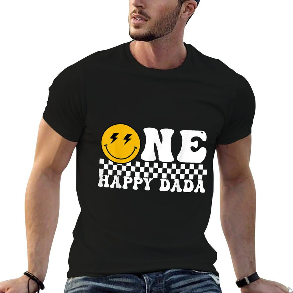 One Happy Dude Dada 1st Birthday Family Matching  Easy-care T-Shirt