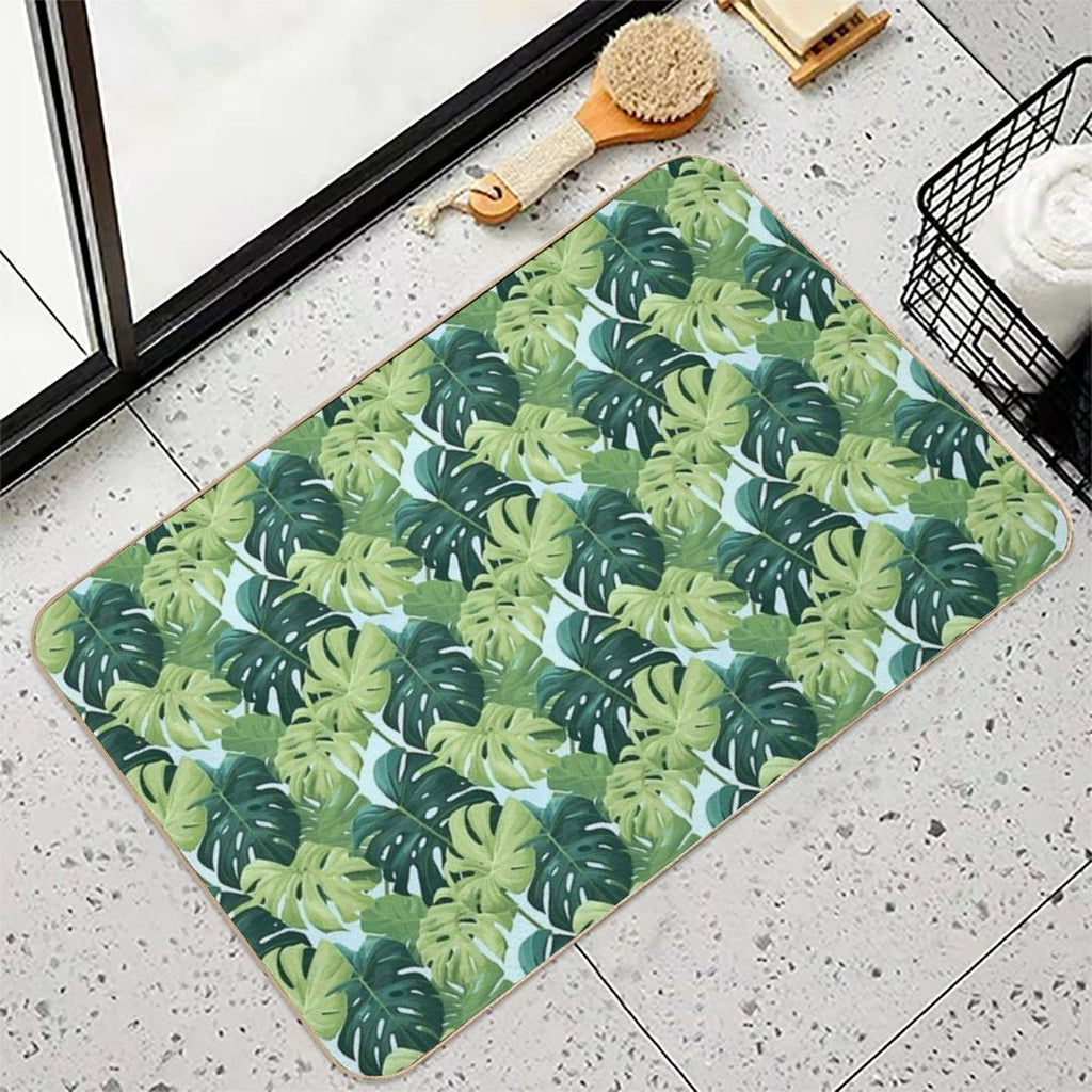 Seamlees Monstera  Nature's Bounty  Easy Maintenance Bath Mat
