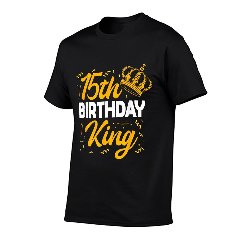 15th Birthday King Party Crown Bday Celebration  Tagless Design T-Shirt