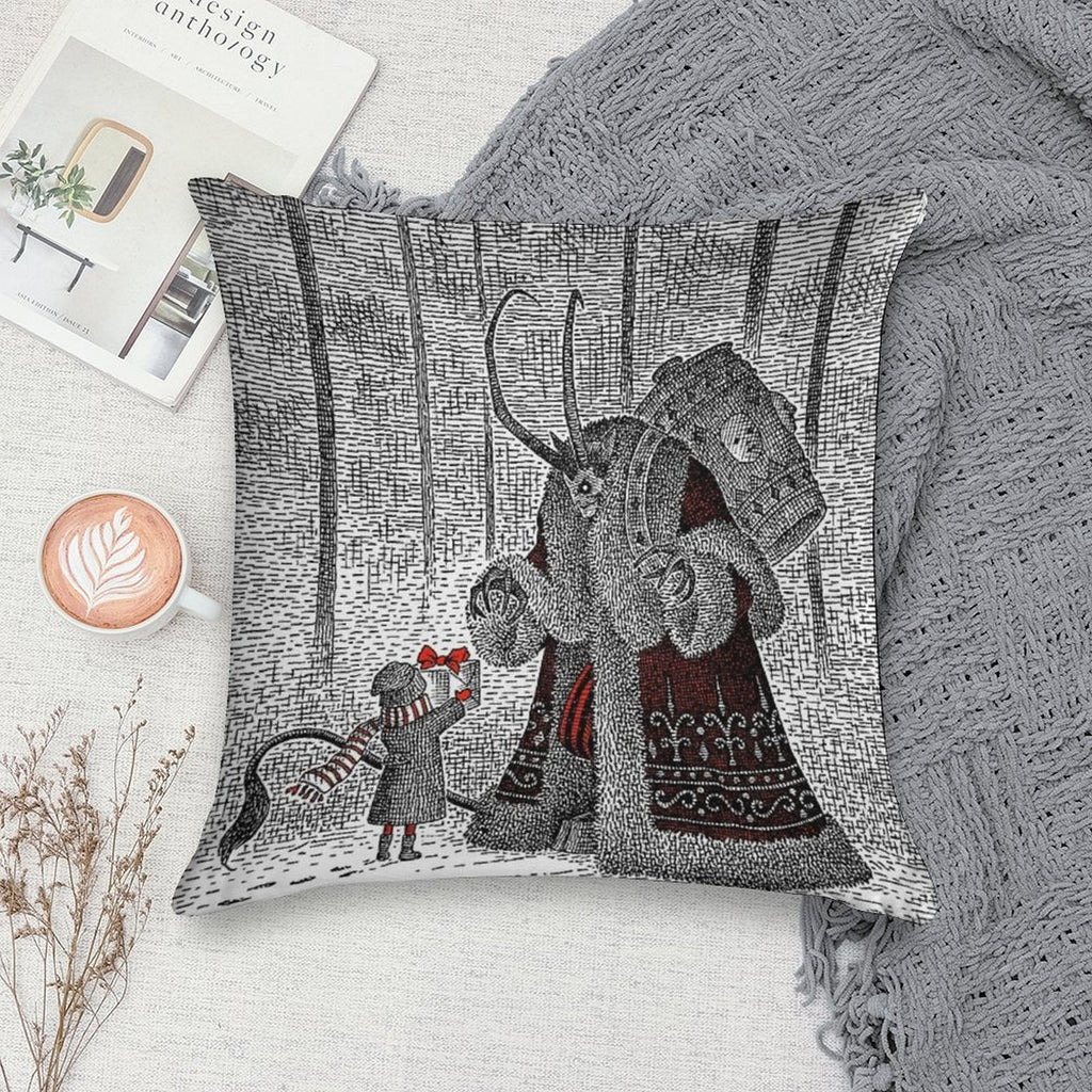 A Gift For Krampus Soft High-Density Material Throw Pillow
