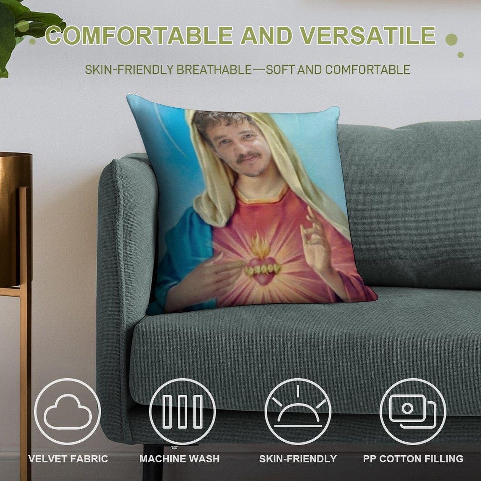 I Believe in Pedro Pascal Soft Bedroom Essential Throw Pillow