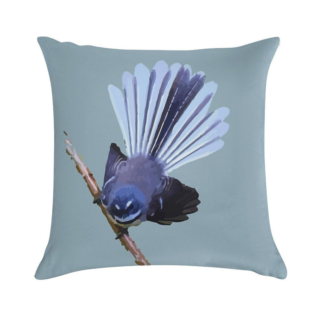 New Zealand Fantail Soft Decorative Cover Throw Pillow