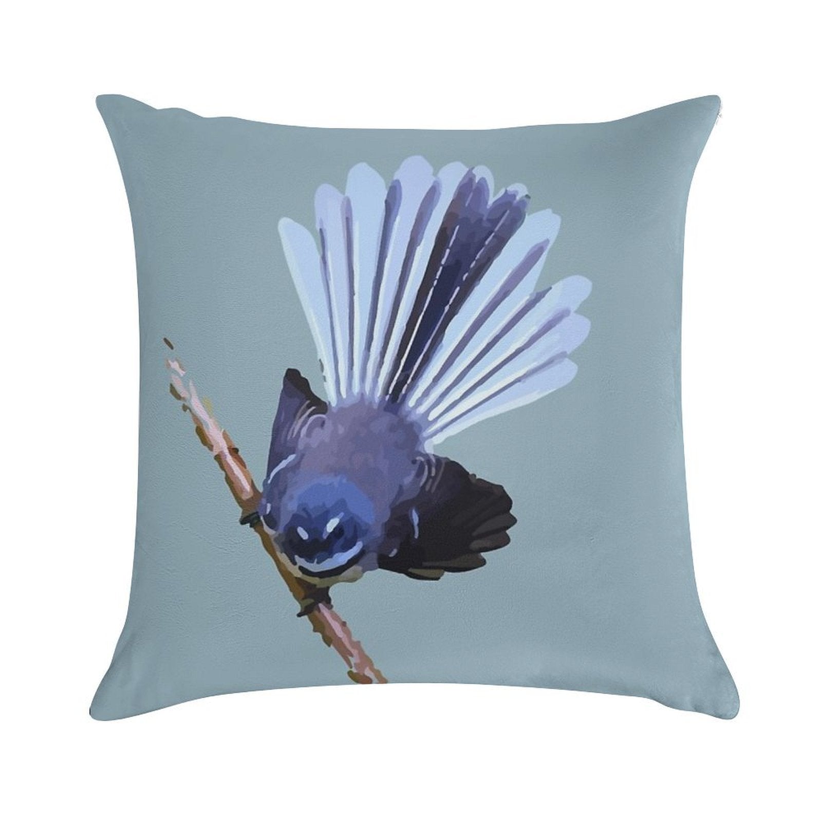 New Zealand Fantail Soft Decorative Cover Throw Pillow