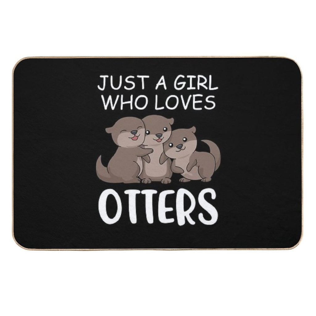 Cute Otter Women Sea Just A Girl Who Loves Otters Durable Bath Mat