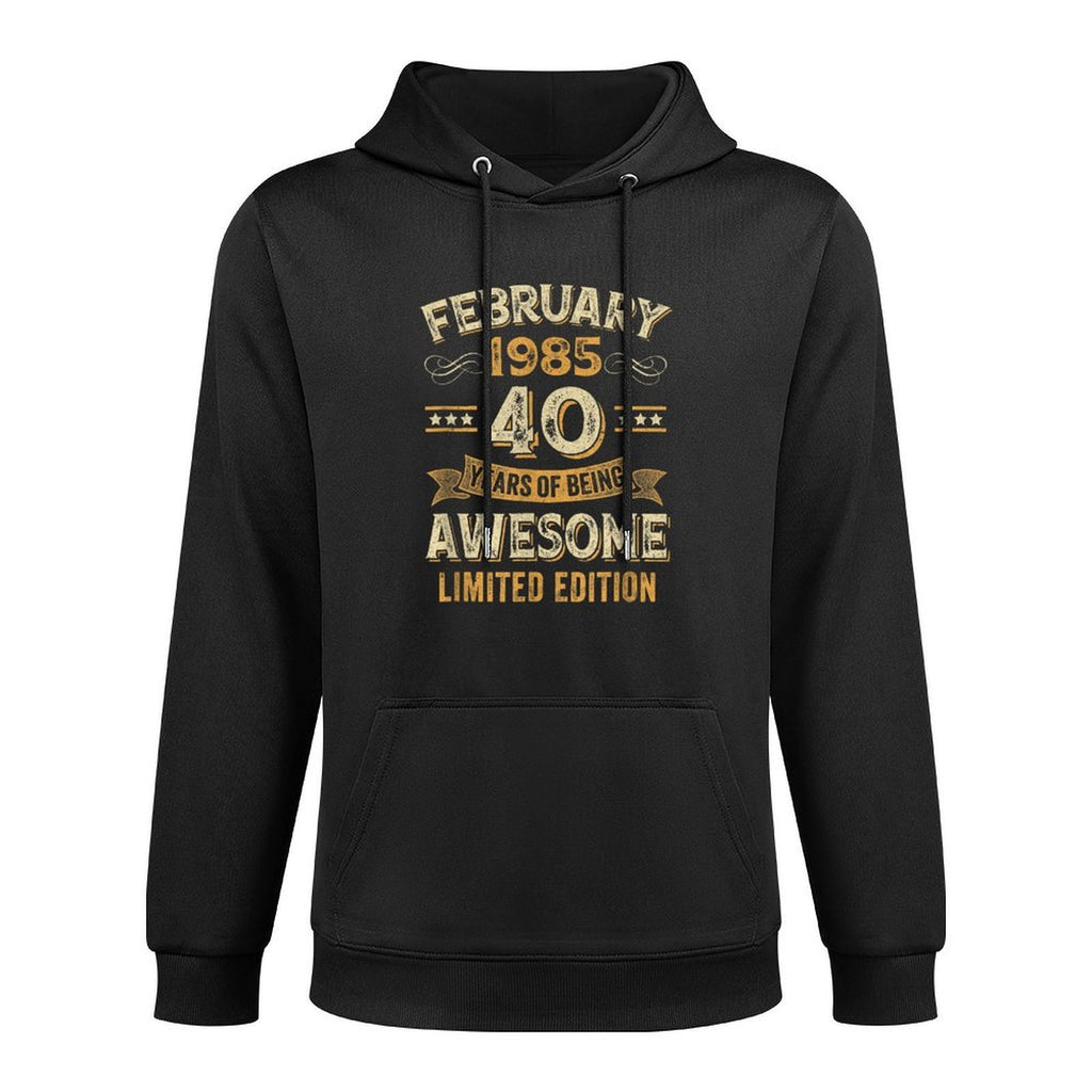 40 Years Awesome Vintage February 1985 40Th Birthday Medium-Weight Fabric Hoodie