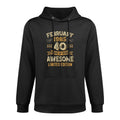 40 Years Awesome Vintage February 1985 40Th Birthday Medium-Weight Fabric Hoodie