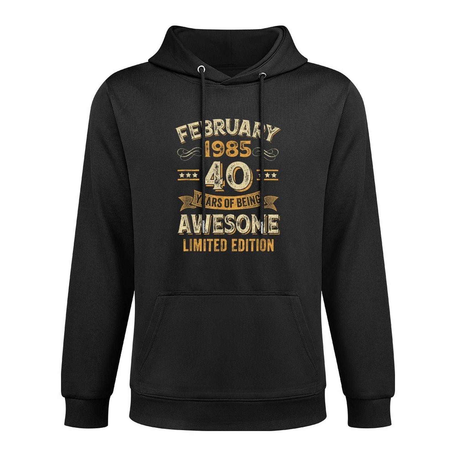 40 Years Awesome Vintage February 1985 40Th Birthday Medium-Weight Fabric Hoodie