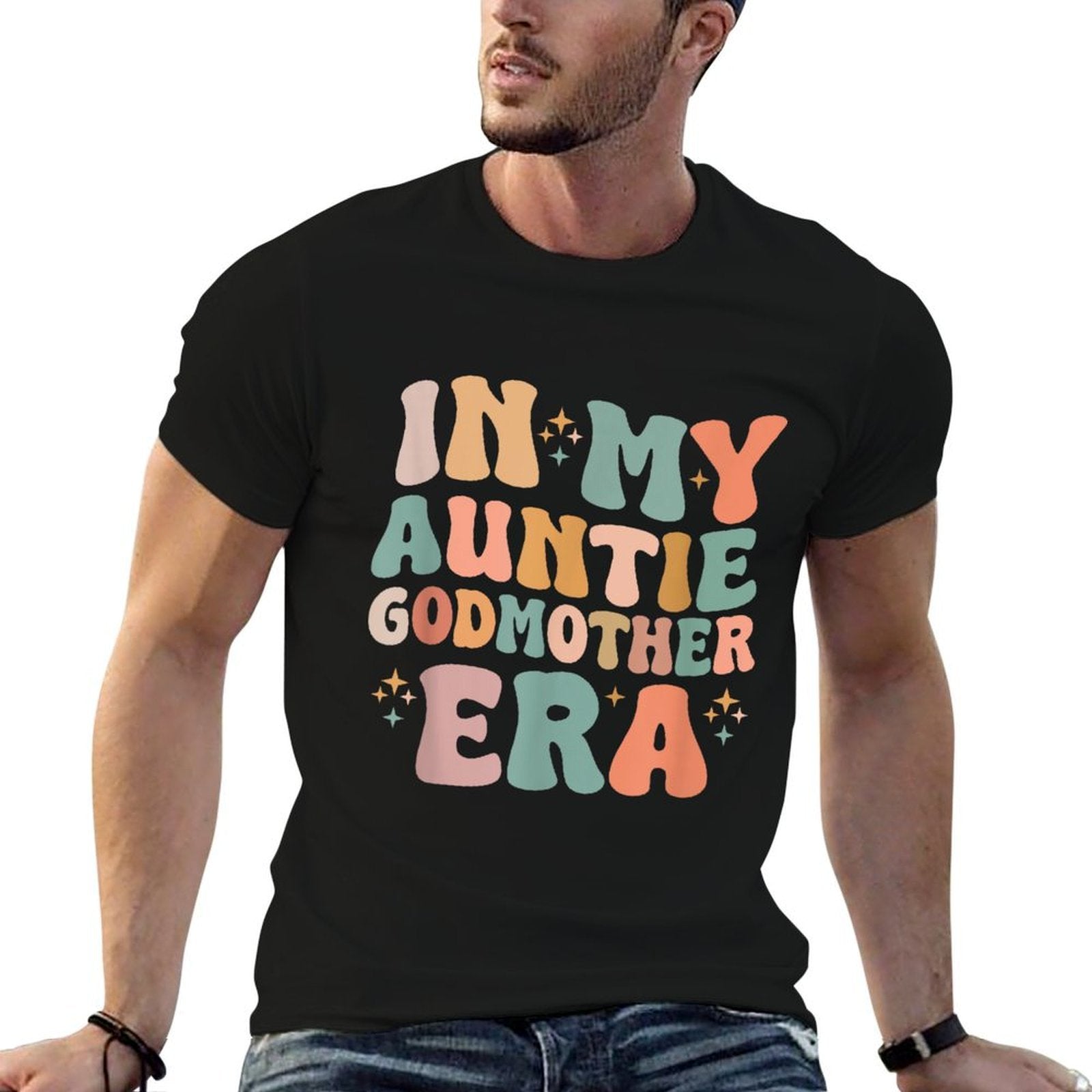 In My Auntie Godmother Era Announcement for Mothers Day  Trendy Pattern T-Shirt