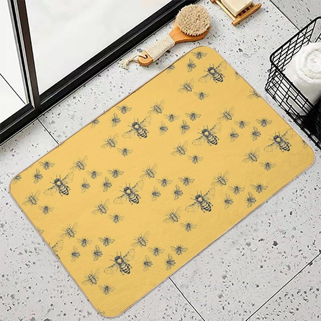 Honey Bee Pattern  Toxin-Free Bath Mat
