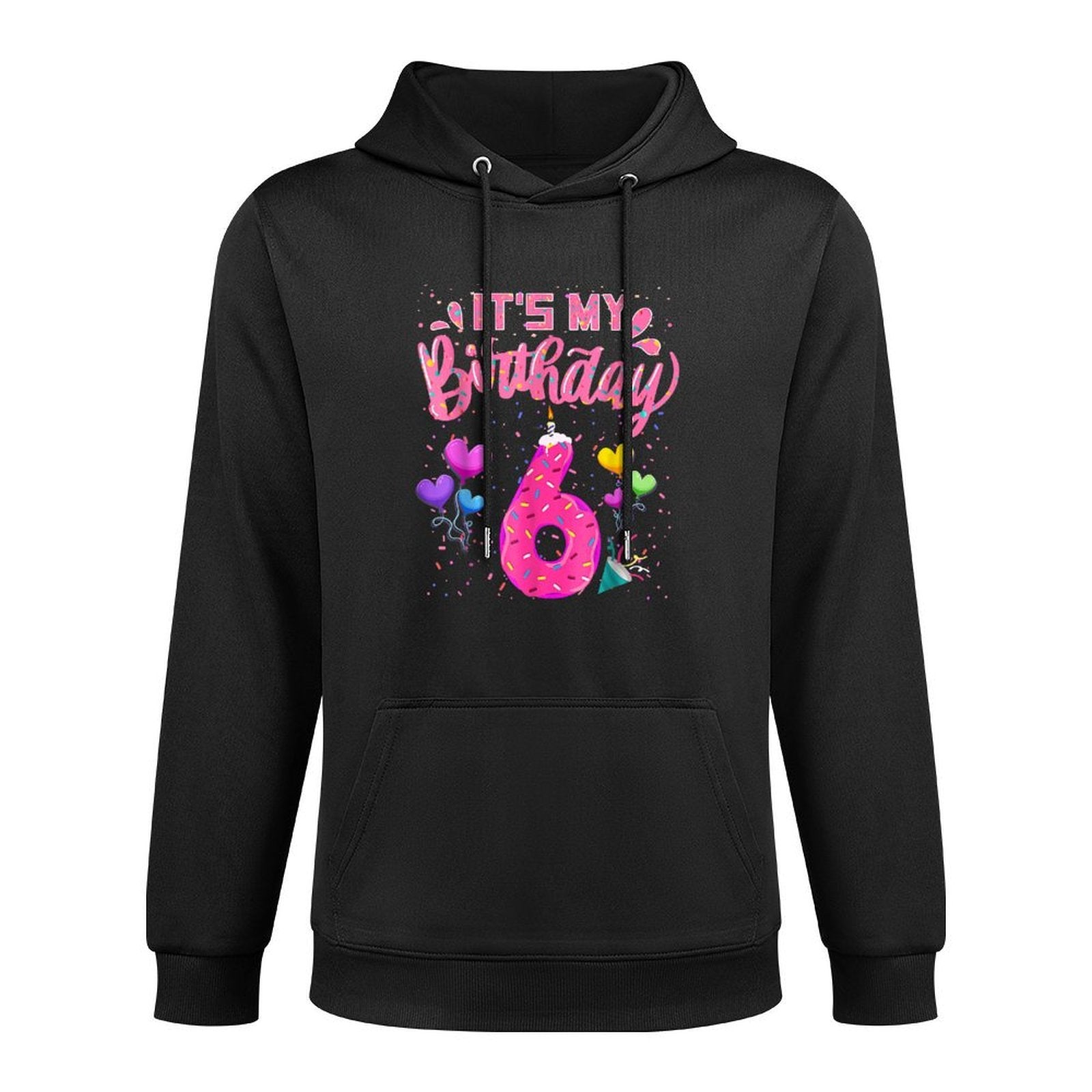 It's My 6th Birthday Doughnut Happy 6 Years Old Girl Kids Shape Retention Hoodie