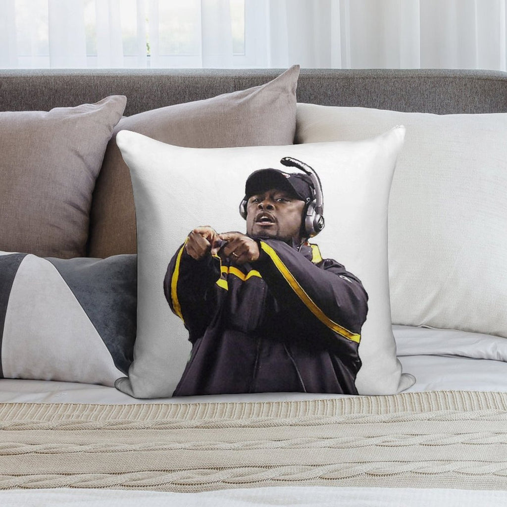 Mike Tomlin Soft Washable Throw Pillow