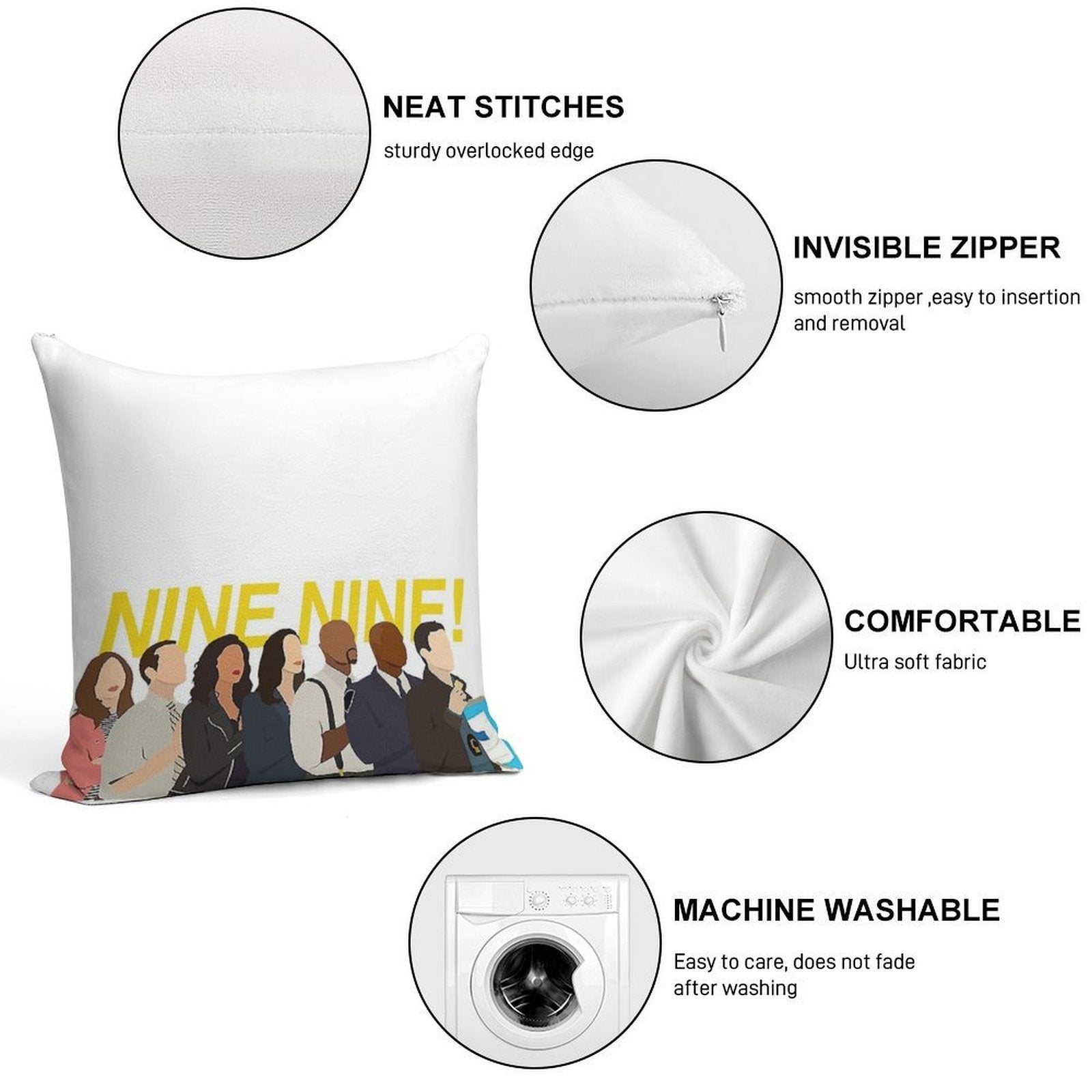 Nine Nine Squad Soft Anti-Pilling Throw Pillow