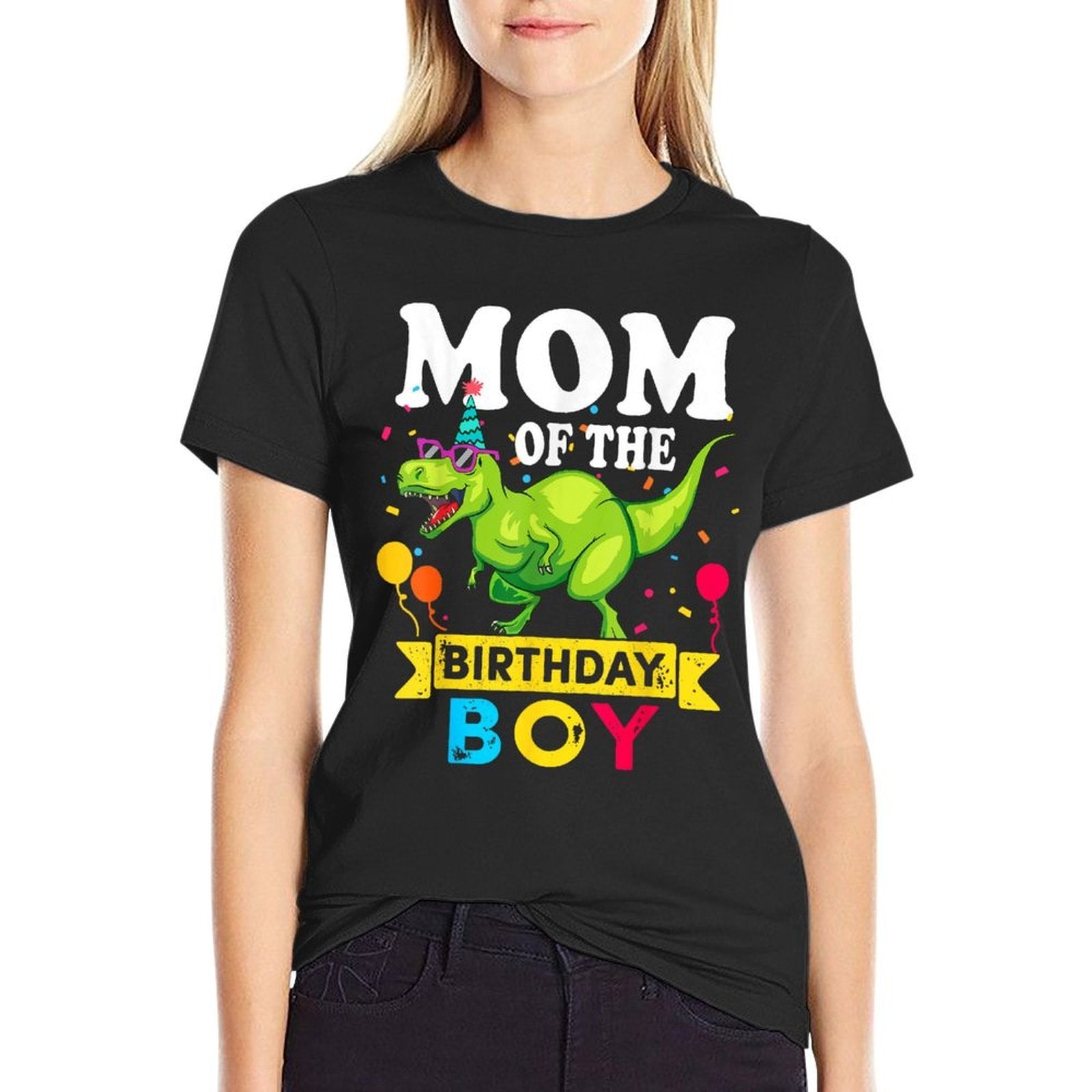 Mom of The Birthday Boy T-Rex RAWR Dinosaur Birthday Boy  Slim-fit Cut T-Shirt