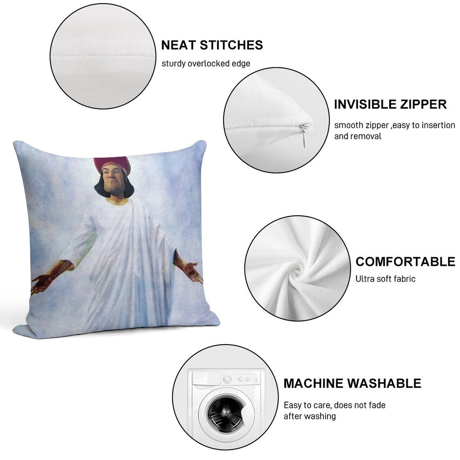 Lord Farquaad As God Soft Gift Ready Throw Pillow