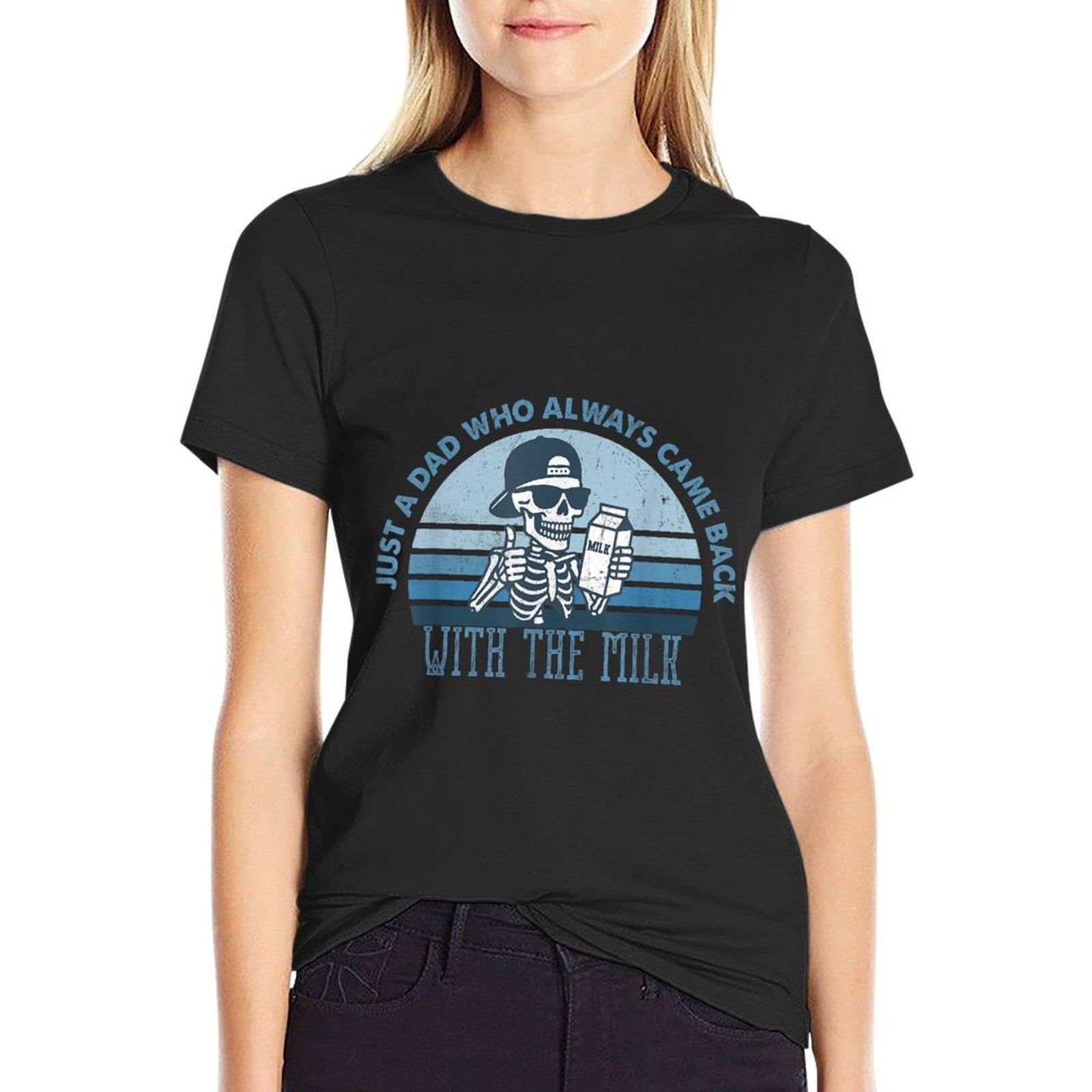 Just A Dad Who Always Came Back With The Milk Father's Day  Heathered Texture T-Shirt