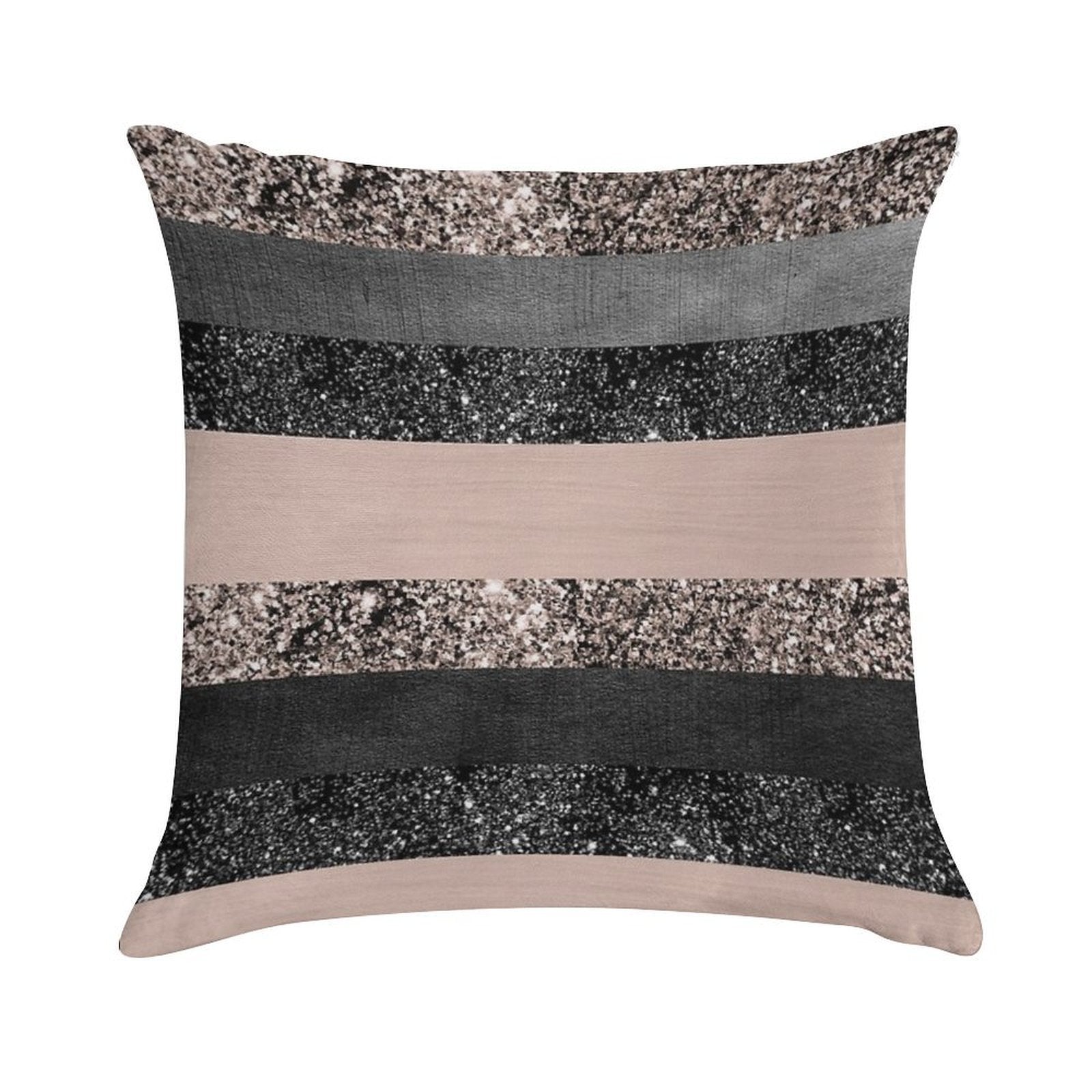 Blush Glam Stripes #2 (Photo of Glitter Only - Not Reflective) Soft Home Decor Throw Pillow