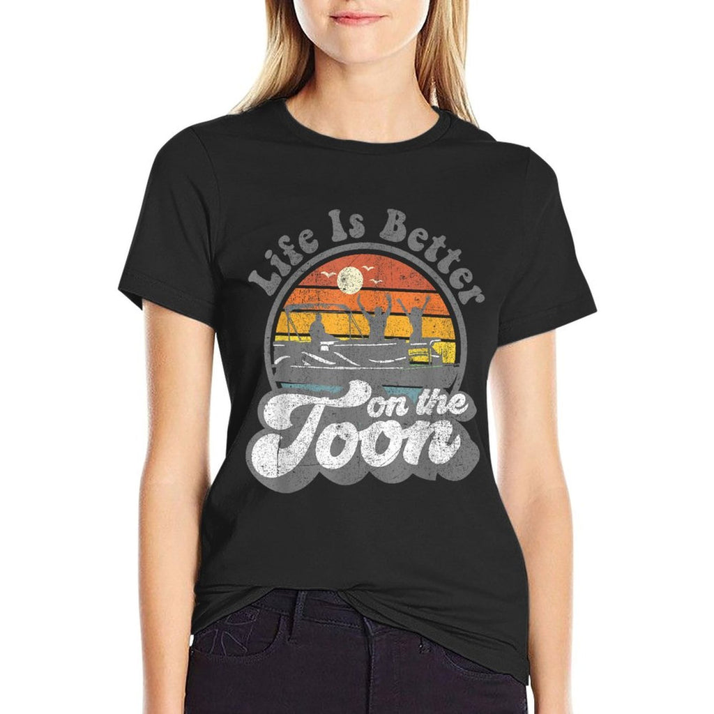 Life Is Better On The Toon Funny Pontoon Boat Boating Gift  Soft T-Shirt