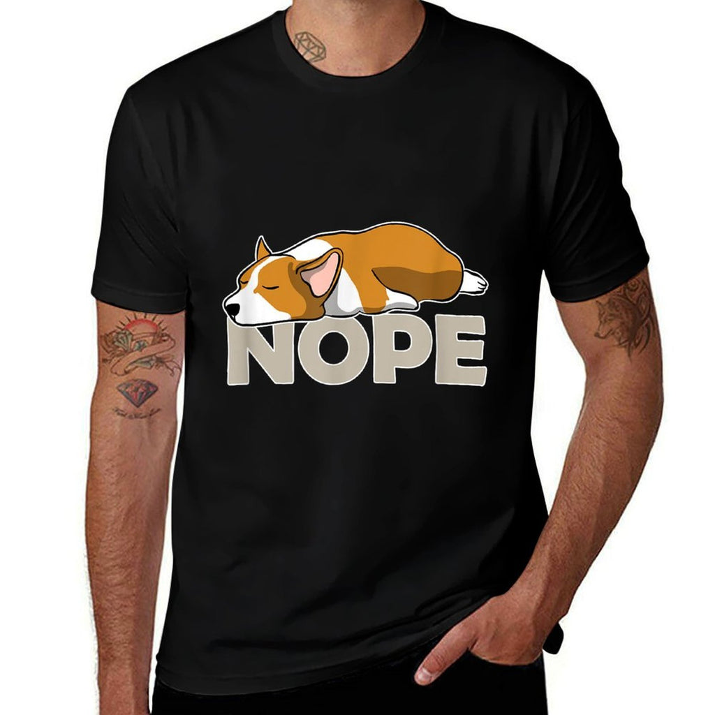 Nope Lazy Corgi  Slim-fit Cut T-Shirt