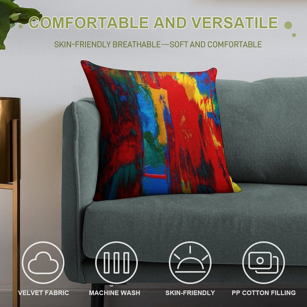 Bright Bold Colorful Abstract Art Soft Ultra-Soft Texture Throw Pillow