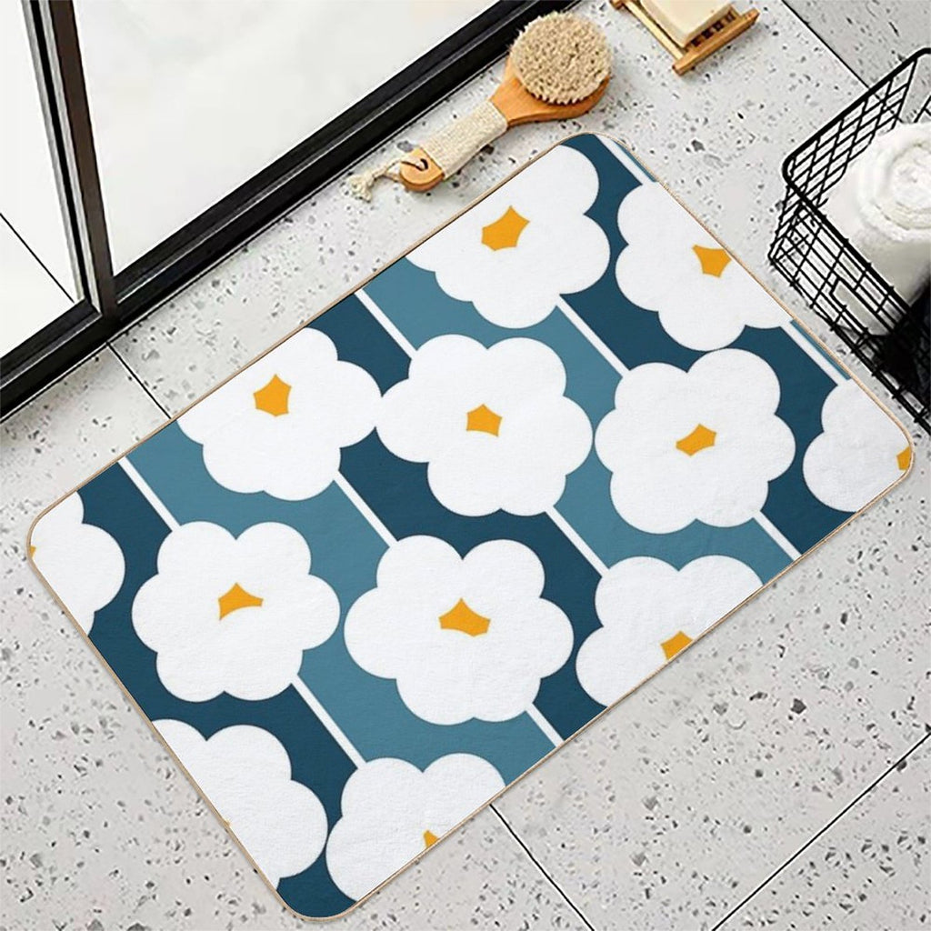 Joyful Abstract Floral Daisies Pattern  Toxin-Free Bath Mat