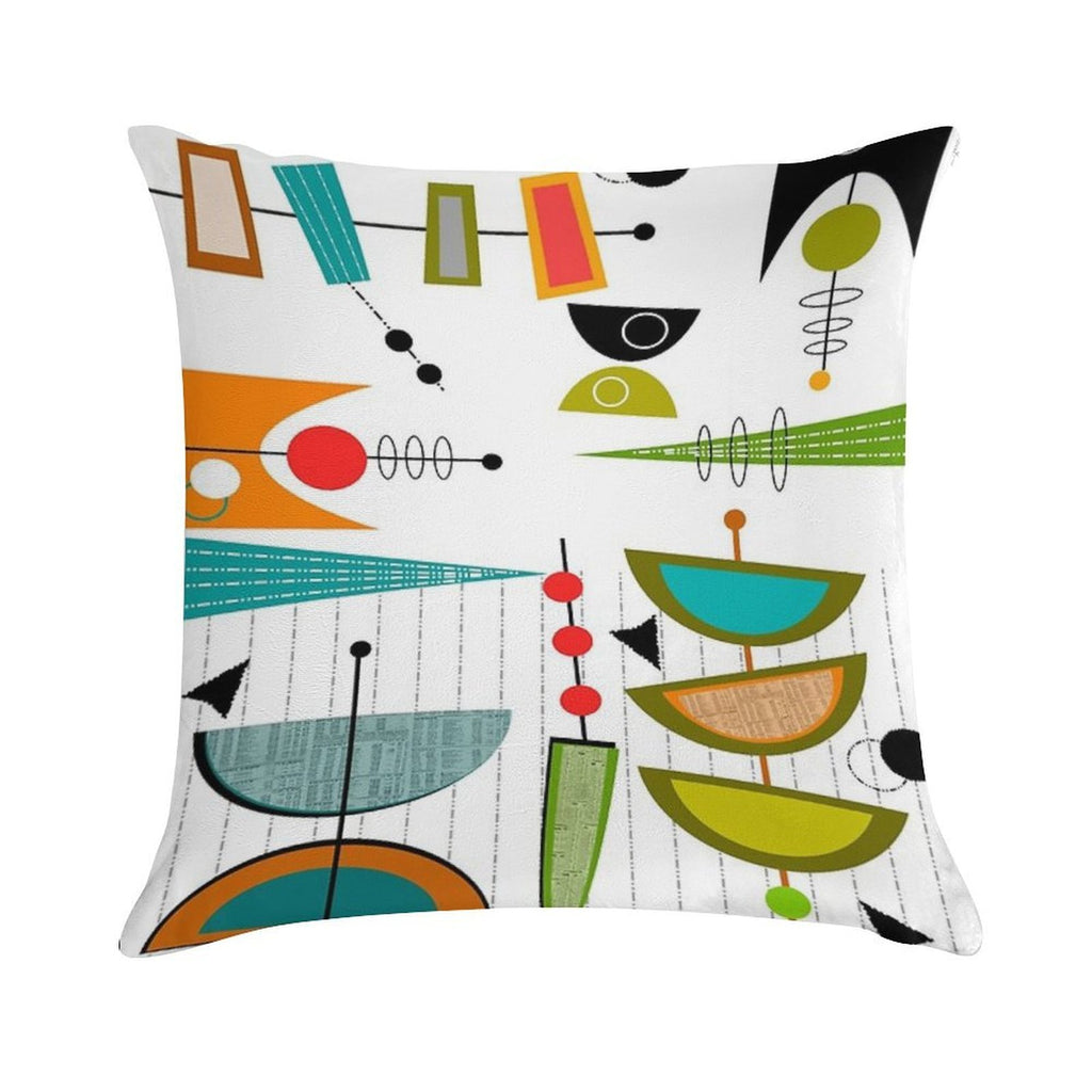 Mid-century Modern Abstract #55 Soft Anti-Pilling Throw Pillow