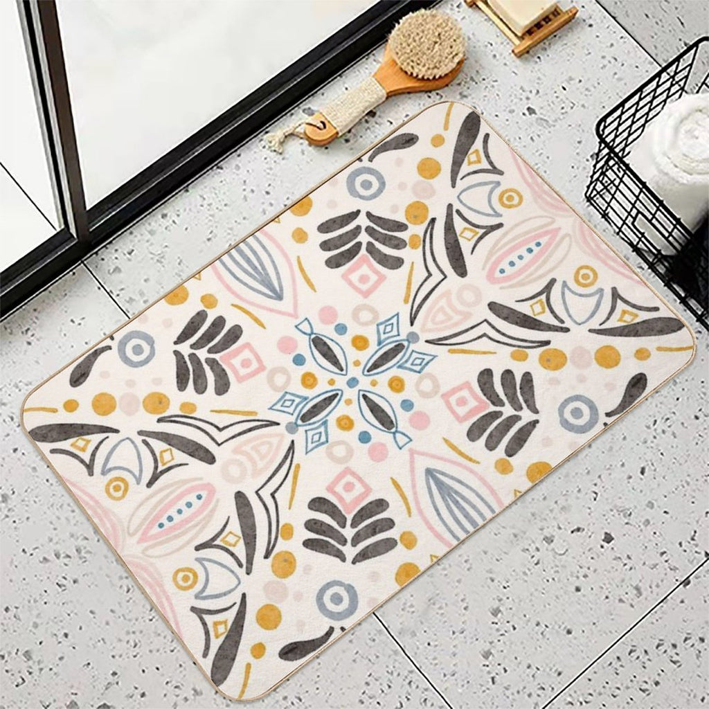 Bohemian Floral Pattern  High-Traffic Bath Mat