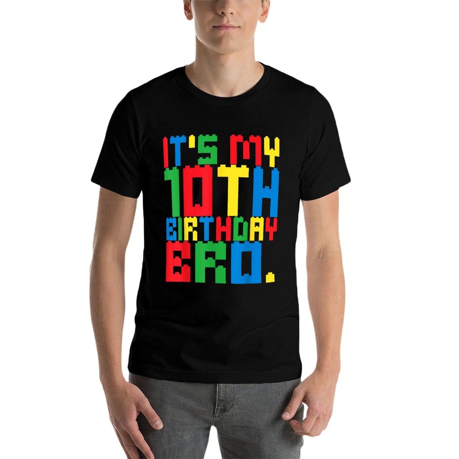 It's My 10th Birthday Bro Block Building 10 Years Old Boys  Breathable T-Shirt