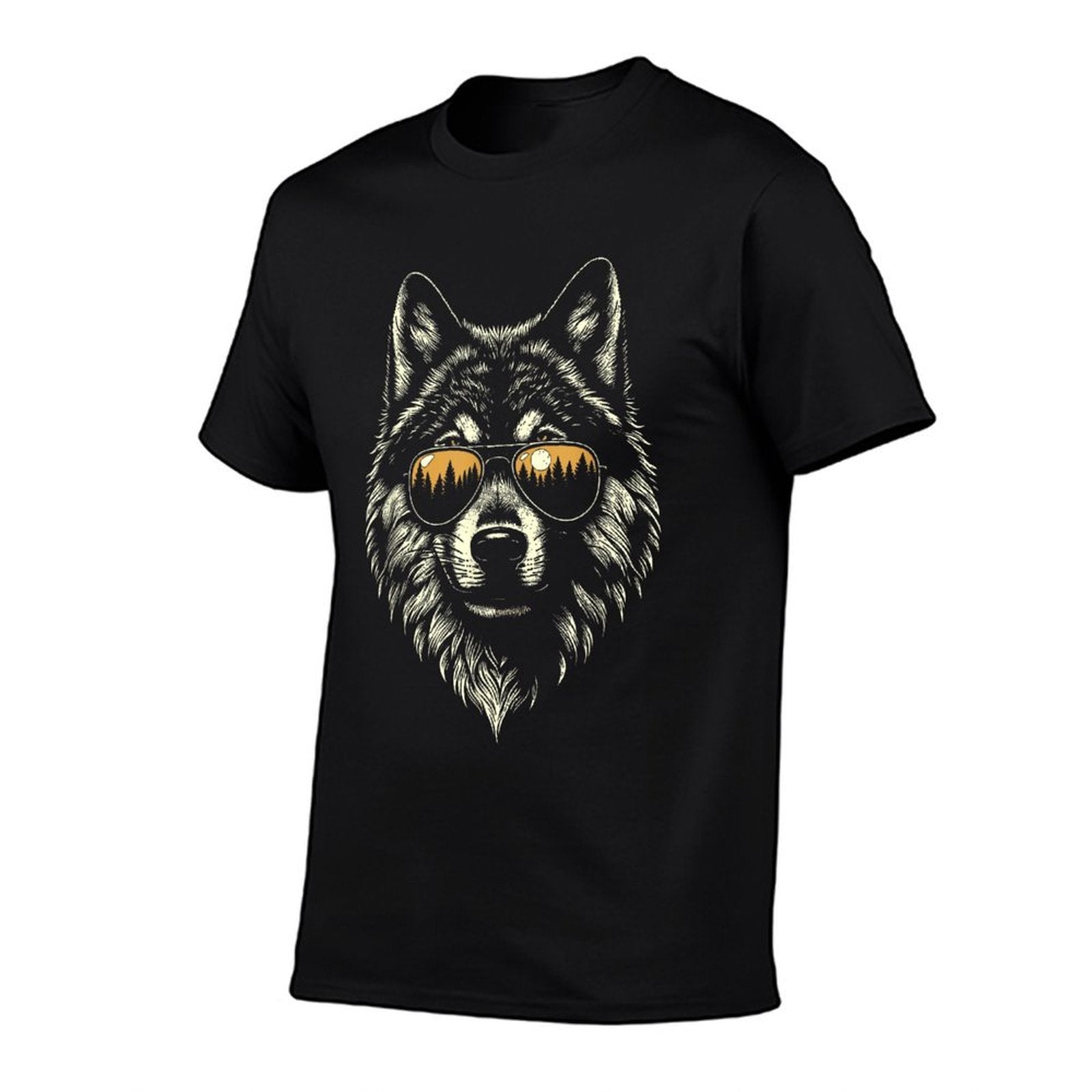 Funny Wolf Cool Rock And Roll Graphic Shades Forest  Affordable Price T-Shirt