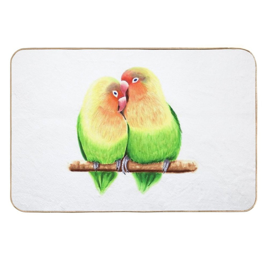 Lovebird Parrots Durable Bath Mat
