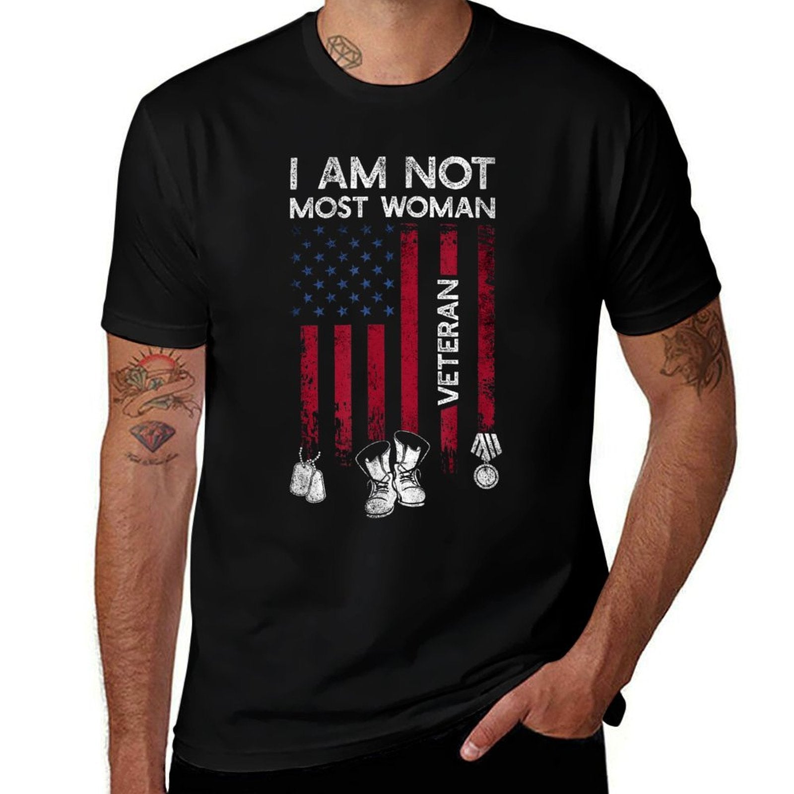 Im Not Most Women Veteran Distress American Army  Breathable T-Shirt