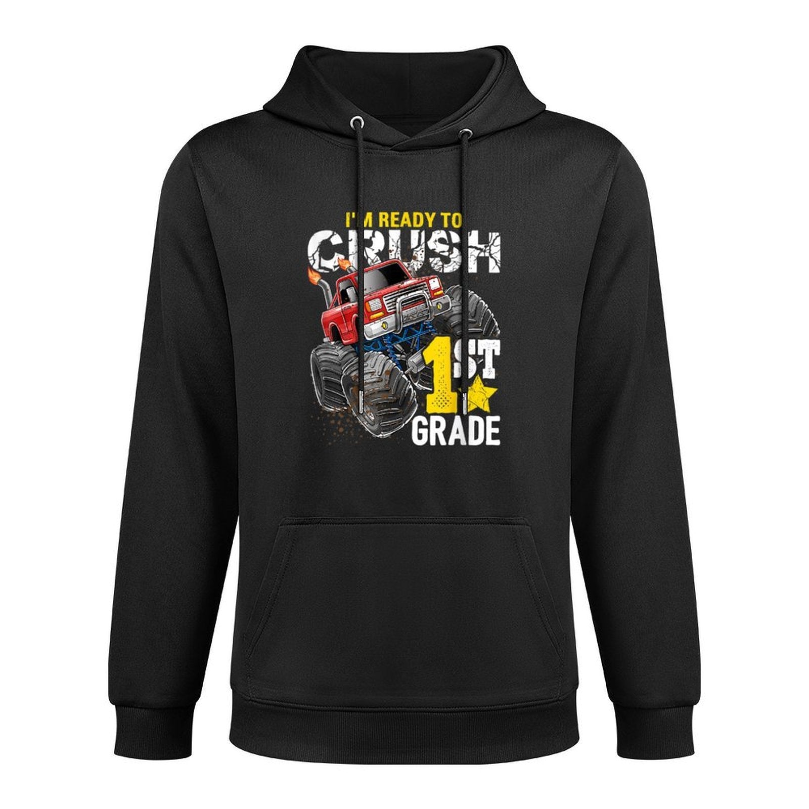 Ready to Crush 1st Grade Monster Truck Back to School Relaxed Fit Hoodie