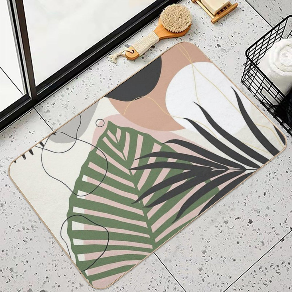 Minimal Jungle Leaves Finesse #2 #tropical #decor #art  Versatile Bath Mat