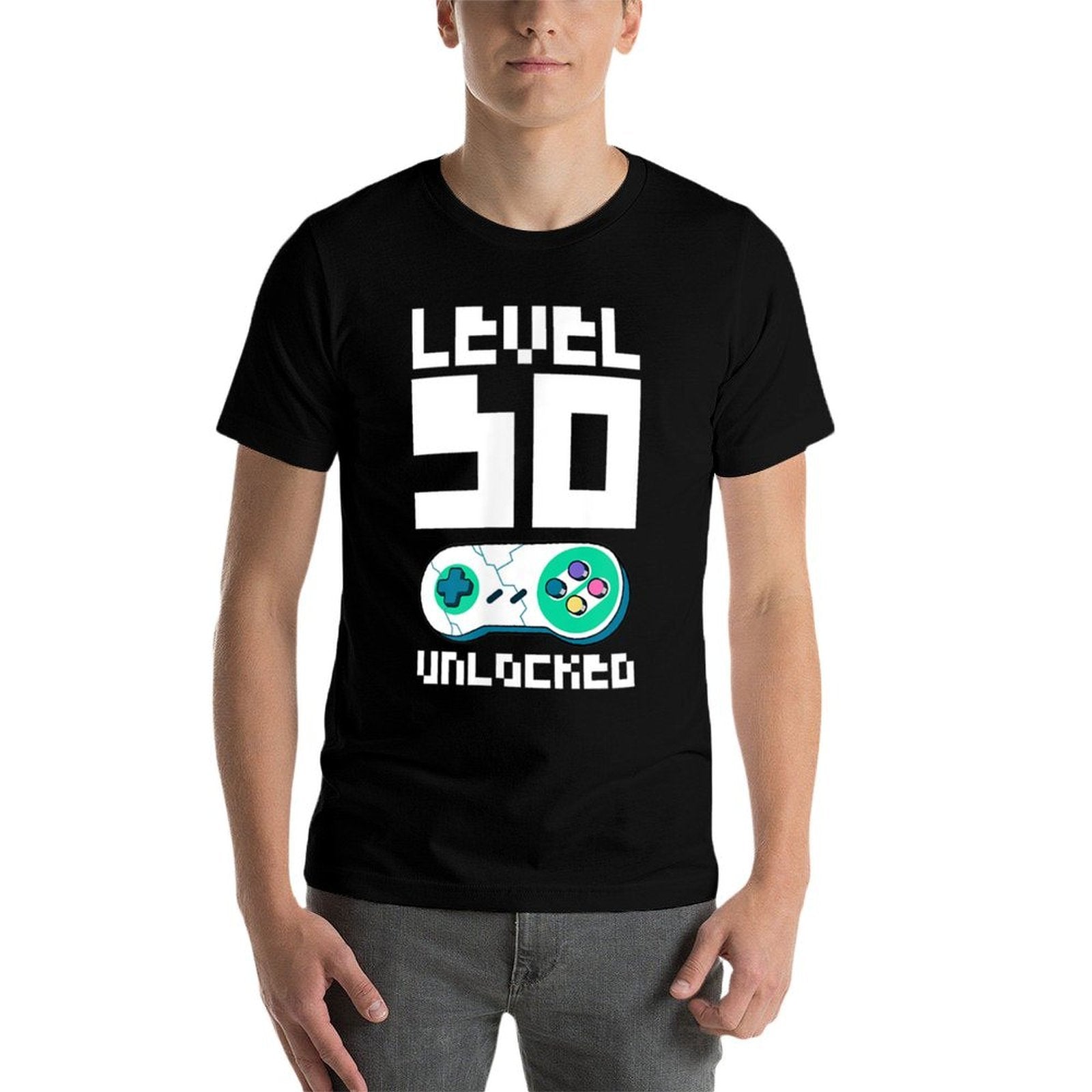 Level 50 Unlocked  50th Birthday Gift for 50 Year Old Gamer Comfortable T-Shirt