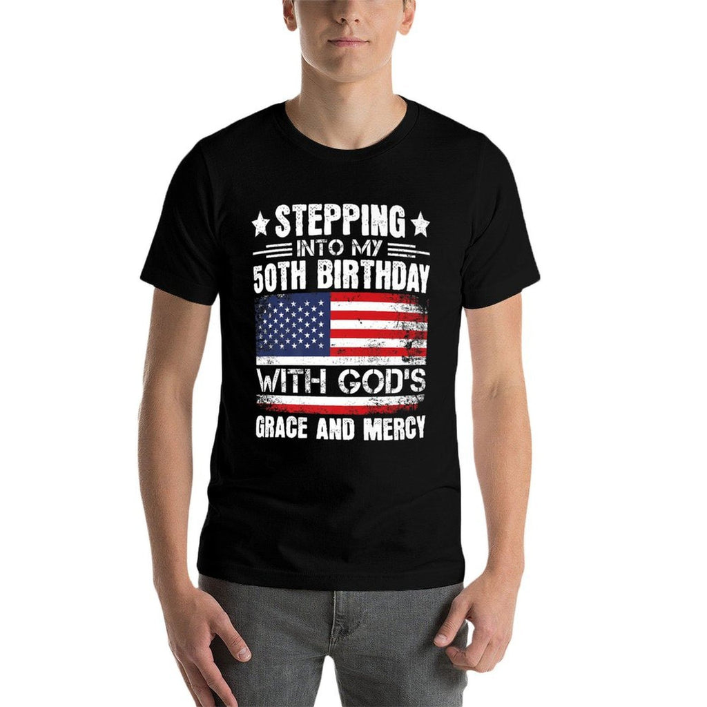 Stepping Into My 50th Birthday With Gods Grace And Mercy Premium  Stretchy T-Shirt