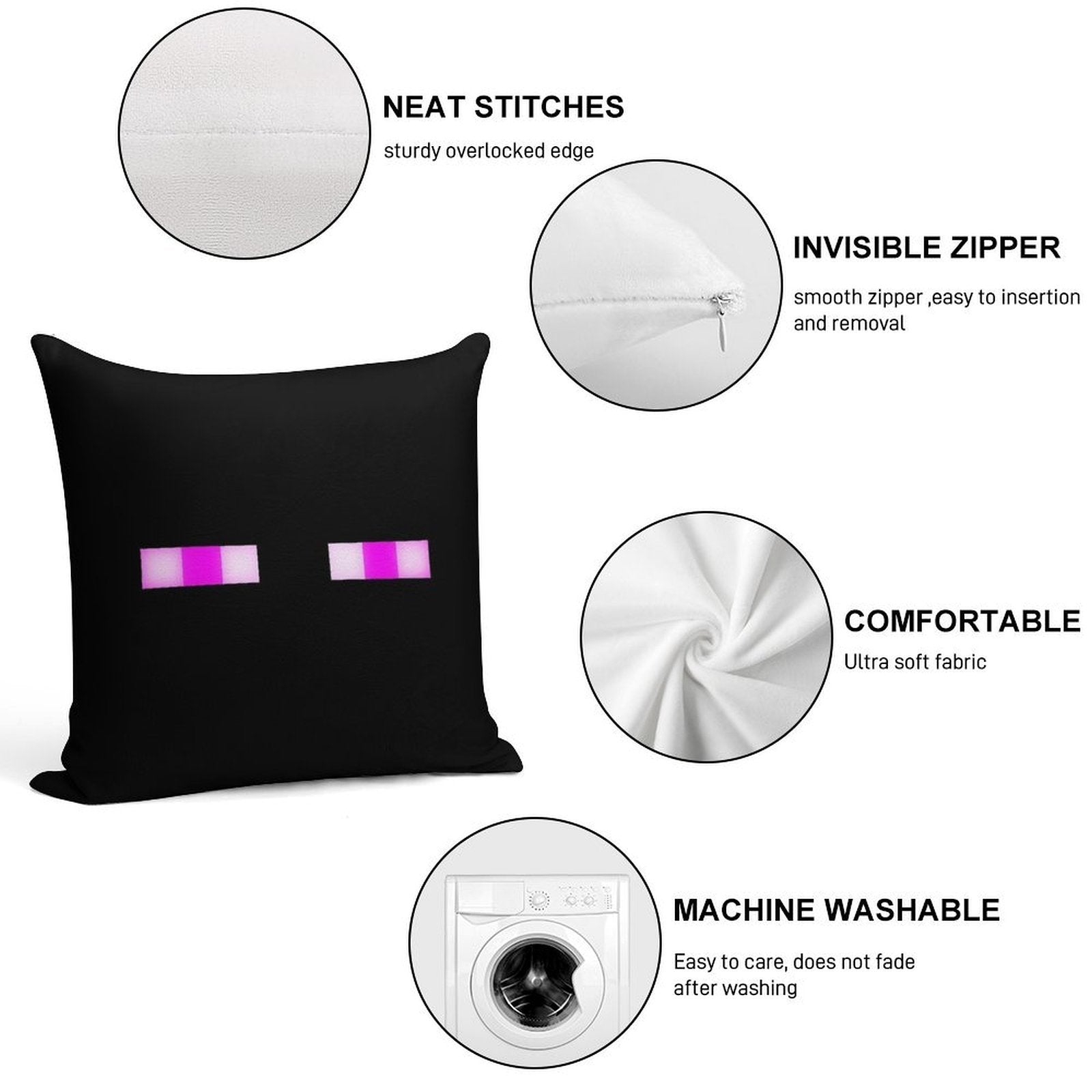 Enderman Soft Shrink-Resistant Throw Pillow
