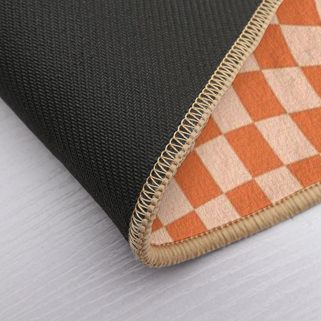 Check IV - Orange Twist  Multi-Purpose Bath Mat
