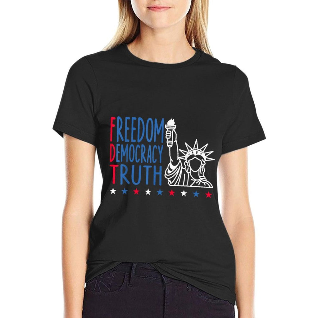 Freedom Democracy Truth Patriotic USA 4th July  Vintage-inspired T-Shirt