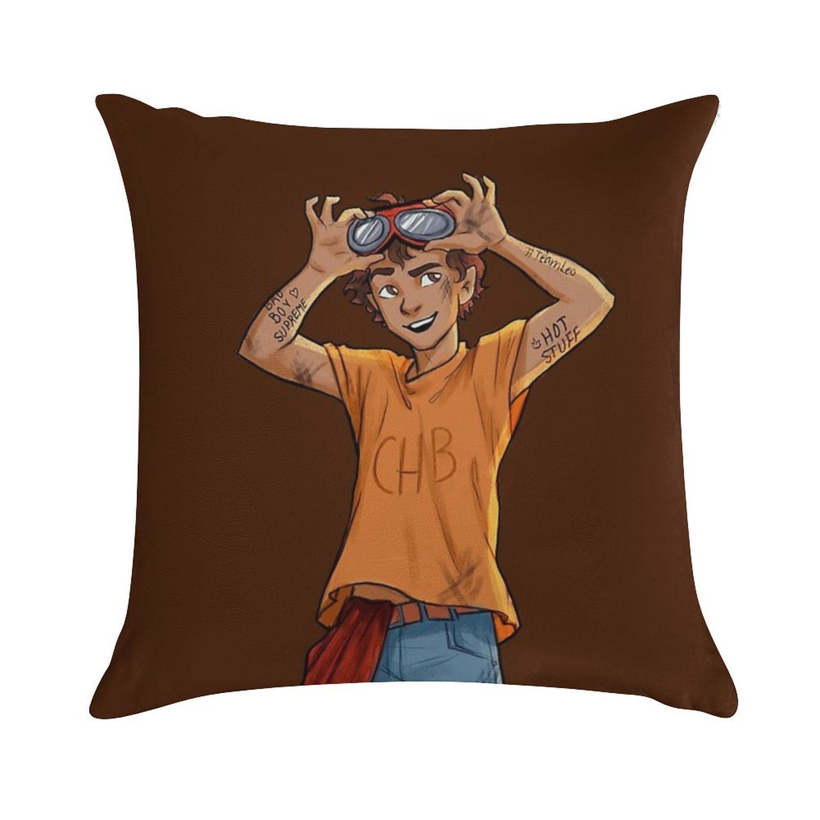 Leo Valdez Soft Hidden Zipper Throw Pillow