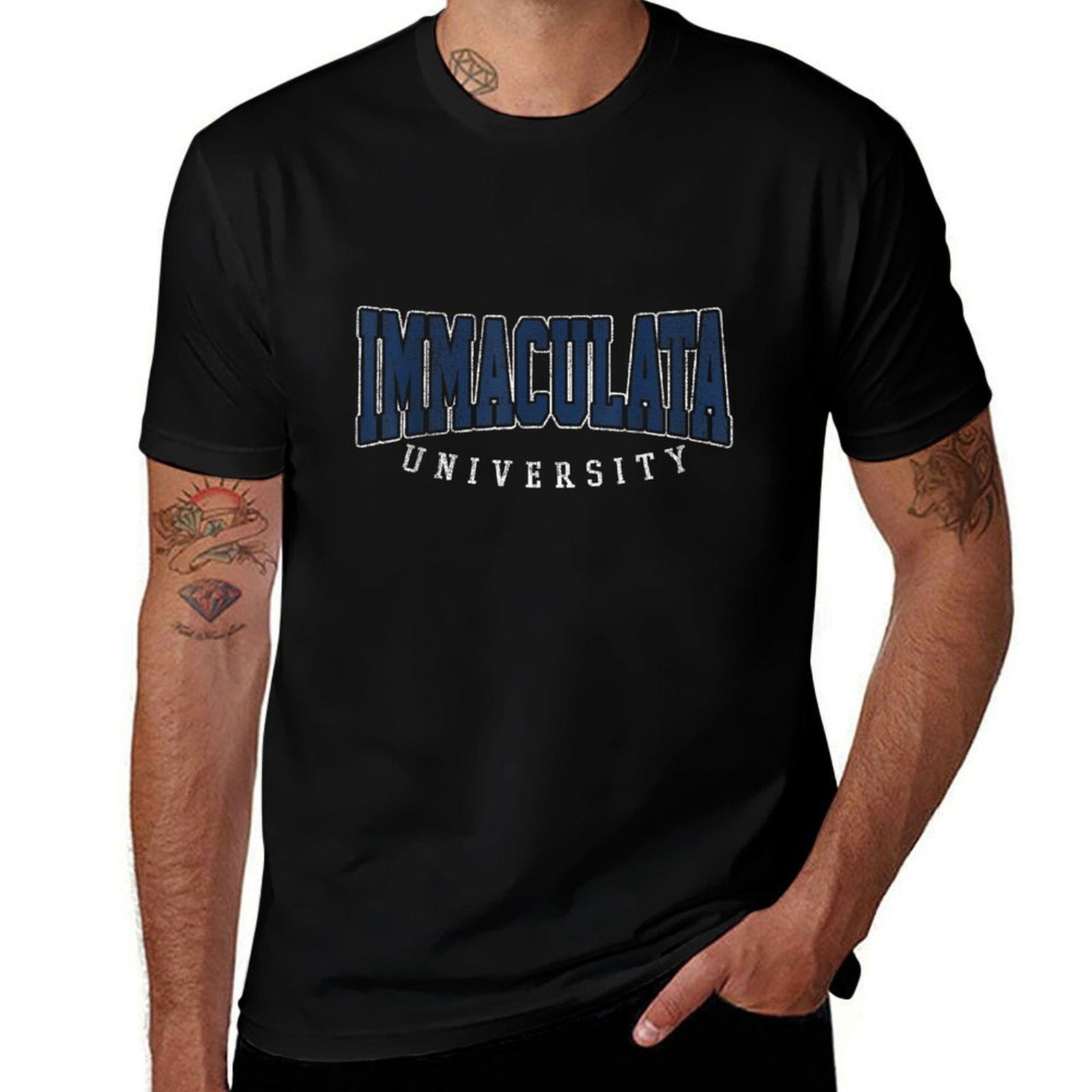 Immaculata Arch Vintage College Athletic Sports Design  Versatile T-Shirt