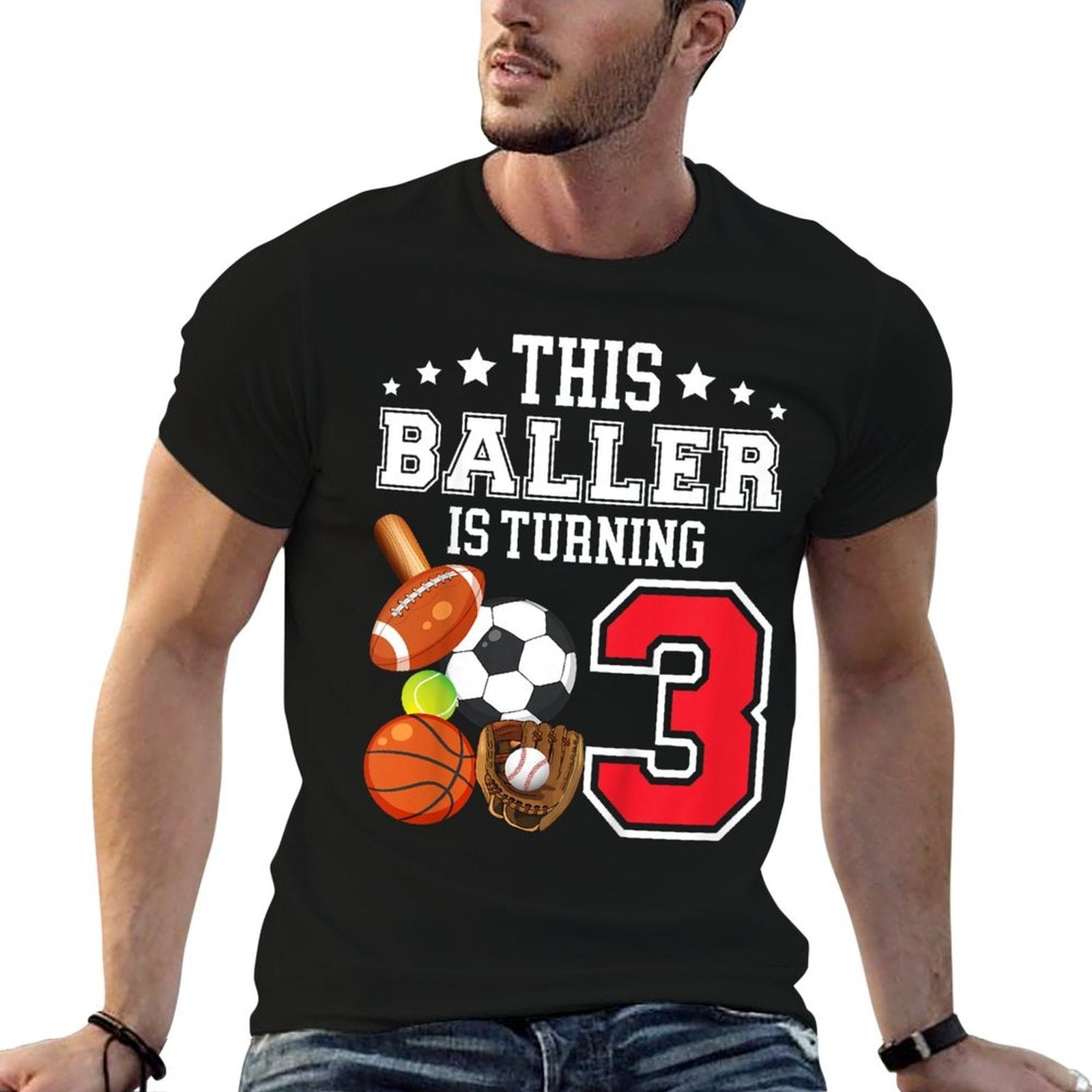 Kids 3rd Birthday Sports Birthday Theme 3 Year Old Boy  Odor-resistant T-Shirt