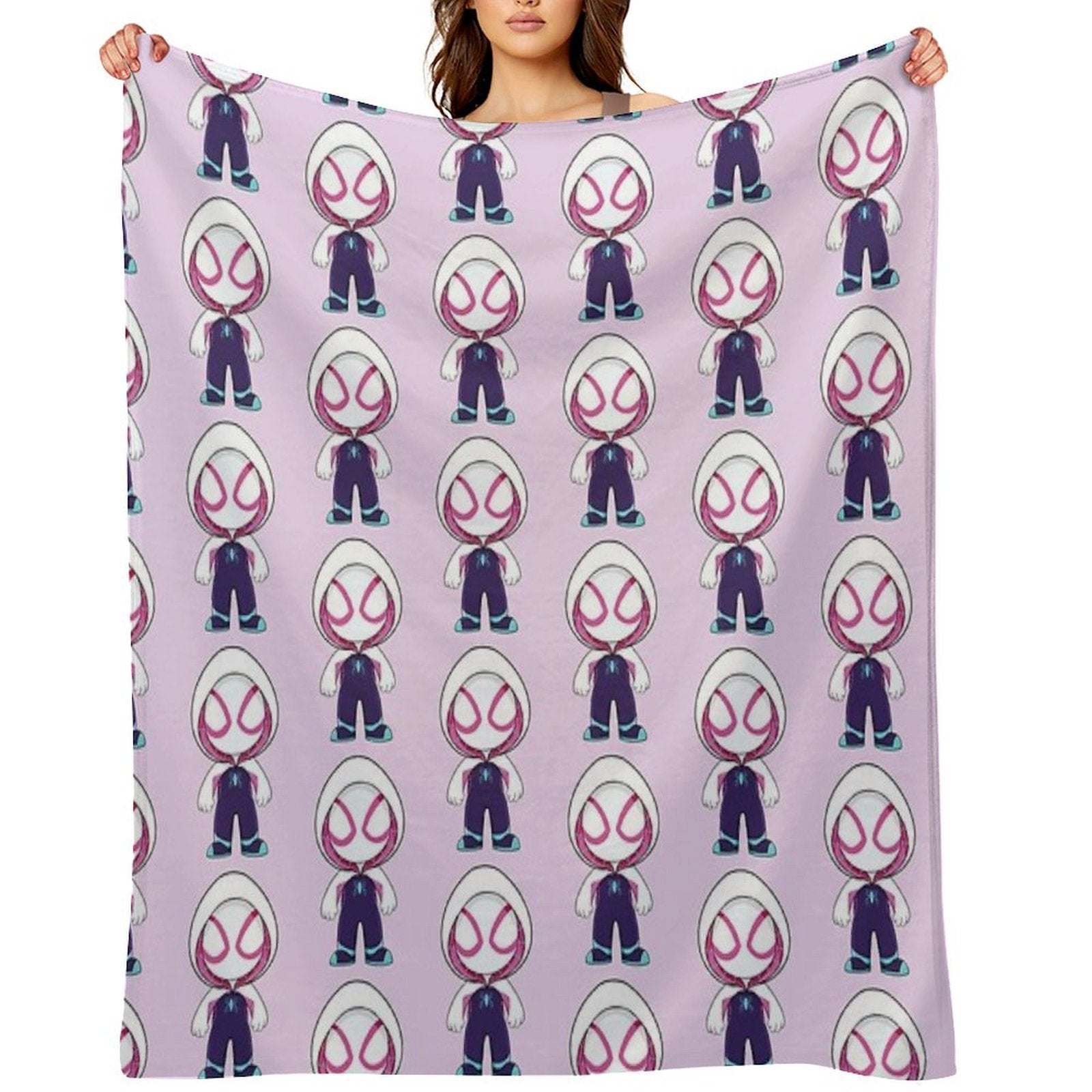 Cute Spider Ghost, Baby Spidey Girl, Grl Pwr, Cartoon Ghost Spider Gift-ready Throw Blanket